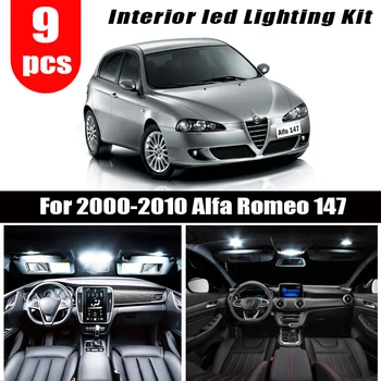 9pc x Bez Kļūdām LED bagāžnieka spuldzes LED interjera dome karti gaismas Komplekts 2000. - 2008. g 2009 2010 Alfa Romeo 147