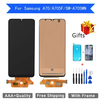 AAA +++ LCD Samsung Galaxy A70 A705 A705F SM-A705MN Ekrāns Ar Rāmi Nav Mirušo Pikseļu Displeju, Touch Screen Digitizer Montāža