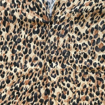 Aachoae Sexy Leopards Drukāt Sieviešu Blūze Ar Garām Piedurknēm Zaudēt Blūzes 2020. Gadam Gadījuma Savukārt Apkakle Krekls, Tunika Topi Blusas Mujer