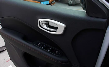 ABS Chrome Auto Durvju Rokturi Trauka Vāciņu, Interjers Apdare 4gab/komplekts Jeep Compass 2017 2018