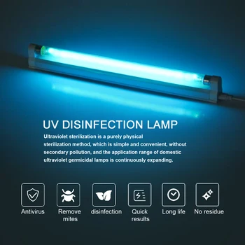 AC 220V Ultravioleto Germicidal T5 Gaismas Caurule 6W 8W Kvarca lampas UV Dezinfekcijas Baktericīda Lampa UVC Sterilizer Ultravioletās lampas