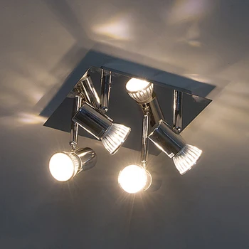 AC85-240V Mūsdienu Laukumā 4 Veidu Chrome Regulējams LED Griestu Uzmanības centrā Virtuve Dzīvojamā Istaba Guļamistaba GU10 LED Griestu Lampas 12W