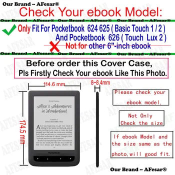 AFesar Jaunu produktu pu ādas vāks Pocketbook 624 625 626 ereader ebook gadījumā ar flip reizes lasīšanai