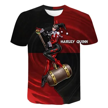 Ainiel Plēsīgo Putnu T Krekls Pašnāvību Squad 3D Drukas Klauns Harley Quinn T Joker Vasaras T-Kreklu apdruka Vīriešu Sieviešu Bērnu Atdzist Tees