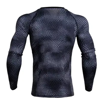 Aismz 3D Iespiests T-krekli Vīriešu Kompresijas Krekls Thermal Long Sleeve T Krekls Mens Fitnesa Kultūrisms Ādas Saspringts Ātri Sausas Topi