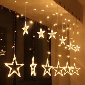 Aizkars LED String Light Pasaku Lāsteku 2.5 M Star Ziemassvētku Vainags Kāzu Puse, Logu, Āra Apdare, Gaismas 1X3 2X2 2X3 3X3M