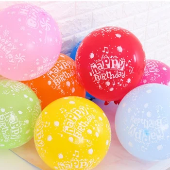 Akcijā! 100gab Happy Birthday Iespiesti Balonu 12 Collu Fullprint Lateksa Baloni Puse Baloni Pilna Drukāt Multicolor