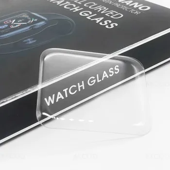 Akcoo 6D Pilna apdrošināšana filma par Apple noskatīties 4 5 series 40 44mm Ekrāna Aizsargs, UV pilna līme stikla Series 1 2 3 38 40mm filmu
