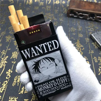 Alalinong N12 Alumīnija Sakausējuma Automātiskā Cigarešu etvija Viens Gabals Gribēju Luffy Nami Zoro Ace Cigarešu Kaste smēķēšanas piederumi
