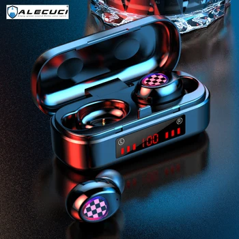 ALECUCI V7 Bluetooth 5.0 Austiņas Touch Kontroli Bezvadu Austiņas Stereo Mini Austiņu ar Uzlādes Gadījumā Iebūvēts Mikrofons darbu