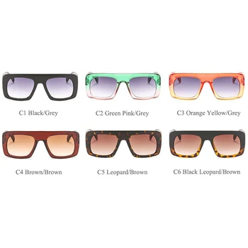 ALOZ MICC Sievietēm, Lielizmēra Kvadrātveida Saulesbrilles Vīriešiem 2019 Modes Multicolor Rāmja Saulesbrilles Sieviešu Retro Brilles Oculos Q569