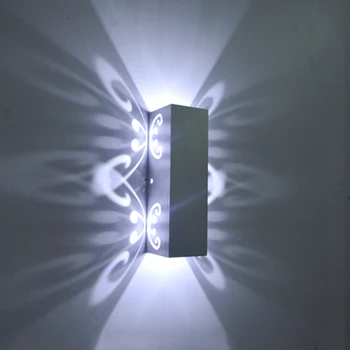 Alumīnija 2W led gaismas armatūra, uz Augšu un uz leju, led sienas lampa batteryfly mūsdienu modes sienas gaismas iekštelpu apdares AC85-265V