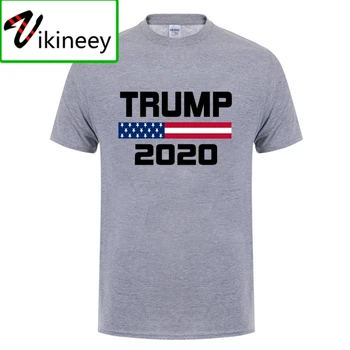 Amerikāņu Karogu Saglabāt Amerikā Lielu Donald Trump Par Prezidentu ASV 2020. gadam Republikas T Krekls Vīriešiem Camisas Premium Kokvilna 2993