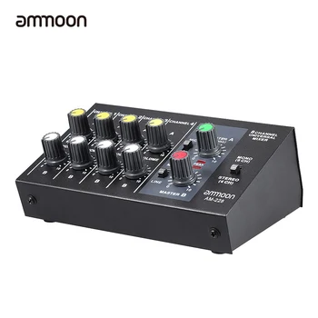 Ammoon AM-228 Audio Skaņas Mikseris, un Ultra-kompakts, Zems Trokšņu 8 Kanālu Mono, Stereo Skaņas Miksēšanas pults ar Strāvas Adaptera Kabelis