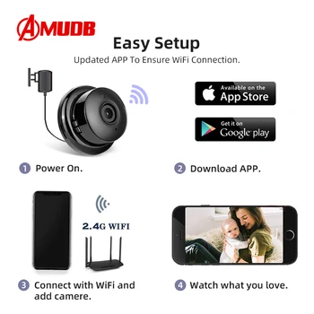 AMUDB Wifi Kameru Sporta DV Sensors, Nakts Redzamības Videokameru Kustību DVR Mikro Kameru, HD 1080P Video maza IP Kameras cam Dropshipping