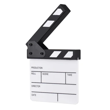Andoer ClapperBoard Kompakts Izmērs Akrila Filmu Clapboard Sausās tīrīšanas TV Filmu Režisors Cut Video Rīcība Skatuves Clapper Valdes Šīfera 4095
