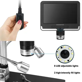 Andonstar Karstā Digitālo Mikroskopu ilgi Lēcas Lodēšanai AD206 ar LCD Displeju AD206 Black&white 1080P darbības Joma Lodēšanas Instrumenti