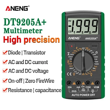 ANENG DT9205A+ Digitālais Multimetrs AC/DC Profesional Tranzistors Testeri Elektrisko Multimetro TSV Testa Mērītājs Auto Klāstu Izdevumi RMS