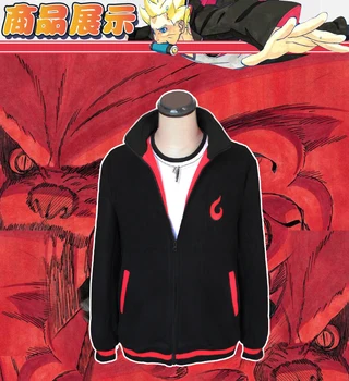 Anime Naruto Uzumaki Boruto Vilnu Cosplay Kostīmu Boruto Ikdienas pelēkā vārna Ikdienas Jaka sievietēm vīriešiem