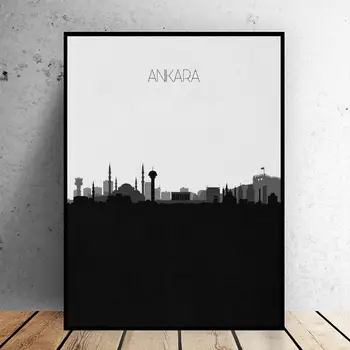Ankara Skyline Audekla Apgleznošana Sienu Mākslas Bildes Izdrukas, Mājas Dekoru, Sienas Plakātu Apdarei: Dzīvojamā Istaba