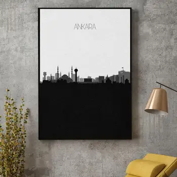 Ankara Skyline Audekla Apgleznošana Sienu Mākslas Bildes Izdrukas, Mājas Dekoru, Sienas Plakātu Apdarei: Dzīvojamā Istaba
