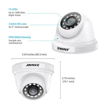 ANNKE 1080P HD TVI Novērošanas Kamera 2X 4X 2MP Dome Āra Ūdensizturīgs Korpuss 100ft Super Night Vision Smart IS CCTV Kameras