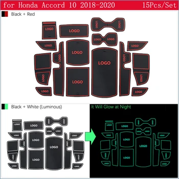 Anti-Slip Gumiju Vārtiem Slots Kausa Paklājs Honda Accord 10 X 2018 2019 2020 MK10 10. Gen Durvju Groove Mat Piederumi Uzlīmes