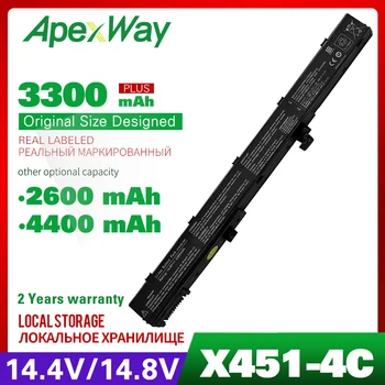 Apexway 14,4 v Klēpjdatoru Akumulatoru A41N1308 A31N1319 0B110-00250100 X551M Par Asus X451 X551 X451C X451CA X551C X551CA Sērija