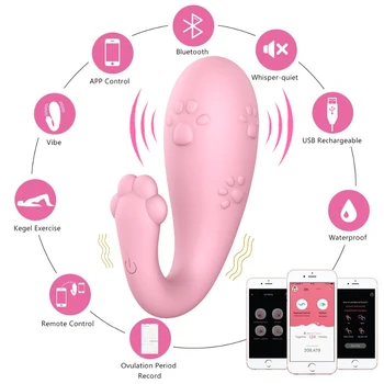 APP Bluetooth Vibrators 8 Ātrumu Bezvadu Kontroles G-spot Vibrācijas Olu Dildo Ķiršu Pub Pieaugušo Spēlēm, Seksa Rotaļlietas Sievietēm