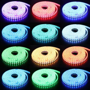 APP un Tālvadības RGB LED Strip Gaismas Augstu Spilgtumu 220V LED Lentes ūdensizturīgs 220 V, 120 led/m SMD5050 lentes lentes ledstrip IL