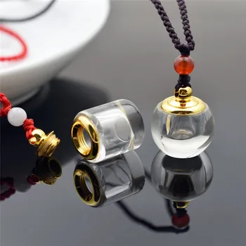 Ar vara pārklājumu zelta K9 kristāla pudelē Kulons ar Kaklarota vadu var atvērt skrūvējamu vāciņu Cilindru bumbu, kulons, kaklarota