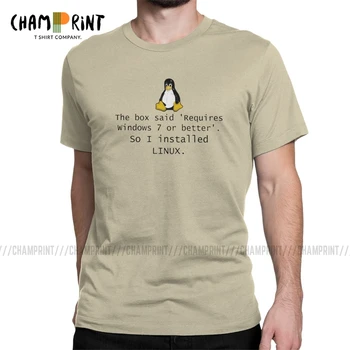 Arch Linux Tux T-Krekls Vīriešiem Datoru Programmētājs-Izstrādātājs Geek Nerd Smieklīgi Tee Kreklu Apkalpes Kakla T Krekls Dāvanu Ideja, Topi
