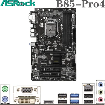 ASRock B85-PRO4 Par LGA1150 Intel Core i7/i5/i3/Pentium/Celeron DDR3 32GB, HDMI VGA DVI LGA 1150 B85 ATX Desktop PC Mātesplati