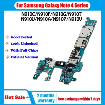 Atbloķēt Pilnu Darba Mainboard Loģika Valdes Samsung Galaxy Note 4 Mātesplates N910C/N910F/N910G/N910T/N910U/N910A/N910P/V