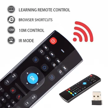 Atjaunināts Wireless 2.4 G Lidot Gaisa Peli MX3 Tālvadības Bezvadu Qwerty Tastatūras Smart TV TV Kastē T95Z Plus/X96 Mini Projektoru
