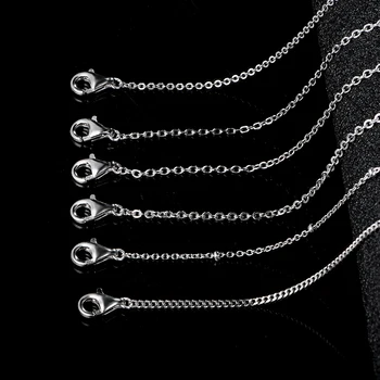 ATTAGEMS Classic Basic Ķēdes 925 Cietā Sudraba Kaklarota Ķēdes 40cm 45cm 50cm Fine Jewelry Modes Kulons Saiti