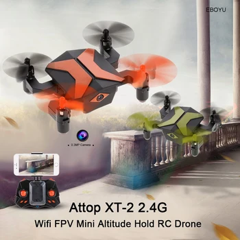 Attop XT-2 2.4 G 0.3 MP Kamera, Wifi FPV Dūkoņa G-sensors Augstums Turiet Vienu taustiņu, pacelšanās/zemes Salokāms Mini RC Quadcopter Dūkoņa, RTF