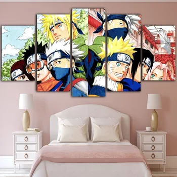 Audekla Sienas Māksla HD Izdrukas Naruto Plakātu Mājas Apdare Japāņu Karikatūra Lomu Krāsošana Guļamistabai Moduļu Sistēmu Bildes