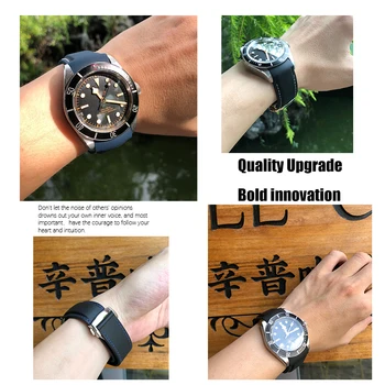 Augstas Kvalitātes Gumijas Watchband 20mm 22mm, lai Tudor Mantojuma Black Bay 1958 Zils Mīksts Silikona Aproces Pulksteņu Piederumi Siksniņas