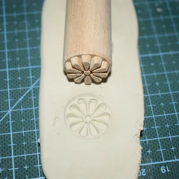 Augstas Kvalitātes Masīvkoka Zīmogs Ziedu Leaf Modelis Izkalt Skulptūru Modelis Keramikas Arcilla Polimerica Māla Polimēra Māla Rīki