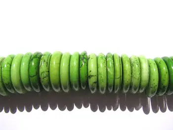 Augstas kvalitātes taras tirkīza akmens heishi zaļo olīvu rotaslietas, krelles 10mm--2strands 16inch/pa daļām