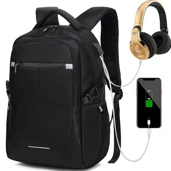 Augstas kvalitātes Vīriešu Backpack 15.6 collu Ceļojuma Atpūtas Biznesa Klēpjdatoru USB Lādētāju, Ūdens Necaurlaidīga Vīriešu Skolas Soma
