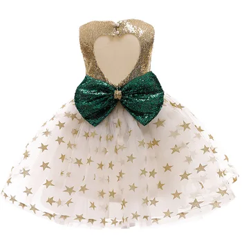 Augstas Kvalitātes Ziemassvētku Meiteņu Kleita, Kuru Linuma Acs Vizuļi Baby Girl Apģērbu Lielo Loku Apdare Mazā Princese Kleita Puse Bērnu Kleitas 21460