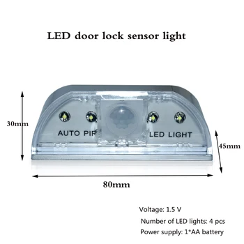 Auto PIR Sensors LED sensors, Durvju slēdzenes, Lampas Kustības Saprātīga Detektoru Lampas atslēgas caurumu Virtuves, Kāpnes Kabinets Home gaismas Lampas