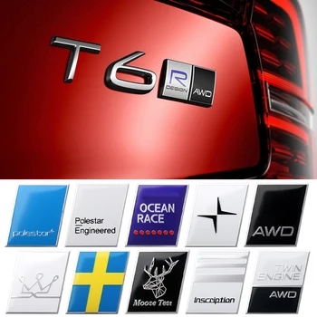 Auto Stils Ķermeņa Dekors Uzlīme 3D Metāla Zviedrijas Valsts AWD Aļņu Testa Emblēmas Volvo Ocean R Design V40 V60 XC60 XC90 S60 T6
