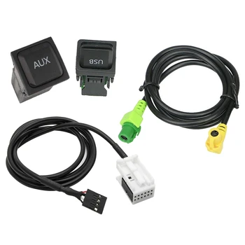 Auto USB AUX Switch Kabelis, USB Audio Adapter RCD510 RNS315 Par - Passat B6 B7 Golf 5 MK5 Golfu 6 MK6 Jetta 5 MK5 CC