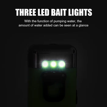 Automātiskā Indukcijas Uzlādējams Izturīgs Ūdens Absorbcijas Piederumi Zvejas Skābekļa Sūknis Akvārijs ar Zemu Trokšņa 3 Režīmi LED Apgaismojums