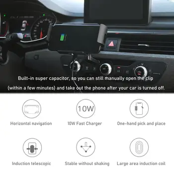 Automātiskās Fiksācijas Auto Bezvadu Lādētājs Samsung Galaxy Reizes, Ņemiet vērā, 10 8 S20 S9 iPhone XR 11 XS Max Gaisa Vent Mount Tālruņa Turētājs