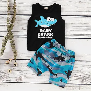 Baby Boy Apģērbs noteikts Vasaras Karikatūra T-Krekls+Kamuflāžas Bikses 2gab Tērpiem, Baby Zēni Meitenes Drēbes Bikses, Uzvalks Bērniem Drēbes