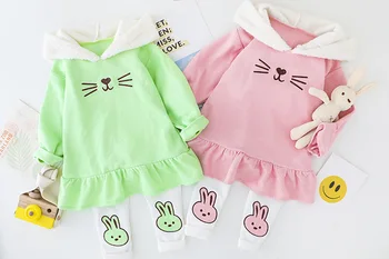 Baby Girl Tērpiem Meitenēm Rudenī Jaunu Cute Krekls, Kleita, Zeķes Divas Gabals Uzvalks 0-3 Gadus Vecs Bērns Meitene Uzvalks Hoodies+Stulpiņi 1456